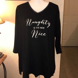 3/4 length sleeved Catherine’s black top